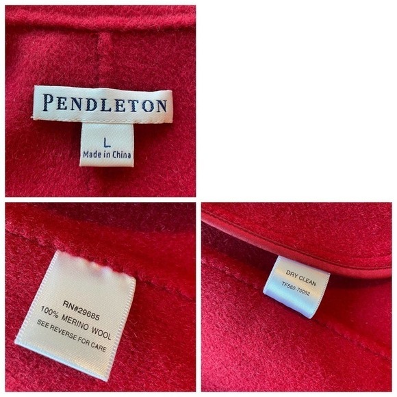 Pendleton Blazer Jacket Size Large Ruby RED Wool Preppy Workwear Business - Picture 6 of 10